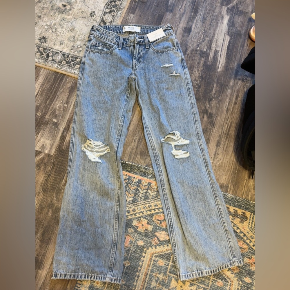 Hollister Light Blue Distressed Flare Jeans